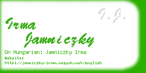 irma jamniczky business card